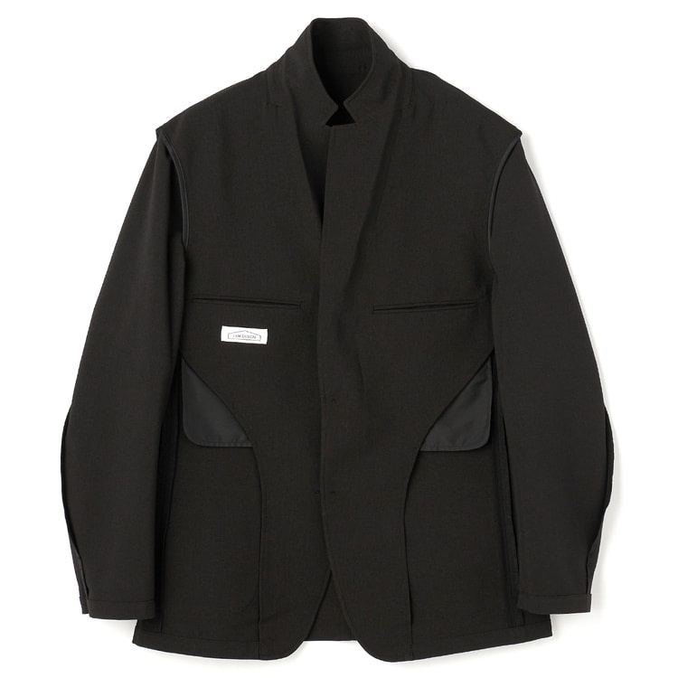 L＆Wデザイン】洗える ストレッチセットアップジャケット 黒
