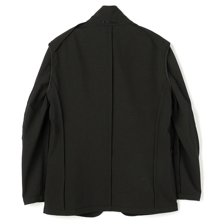 L＆Wデザイン】洗える ストレッチセットアップジャケット 黒
