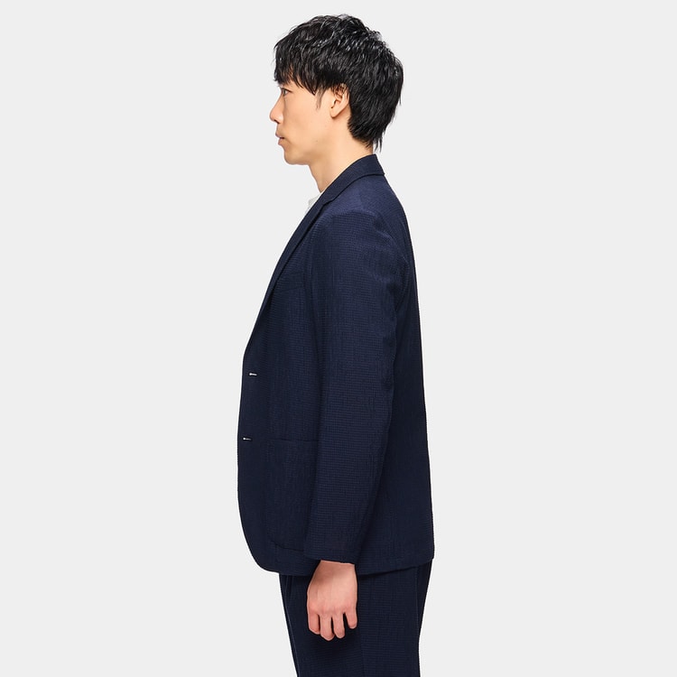 パジャマスーツ】スーパーエアクール トリコットサッカージャケット 紺