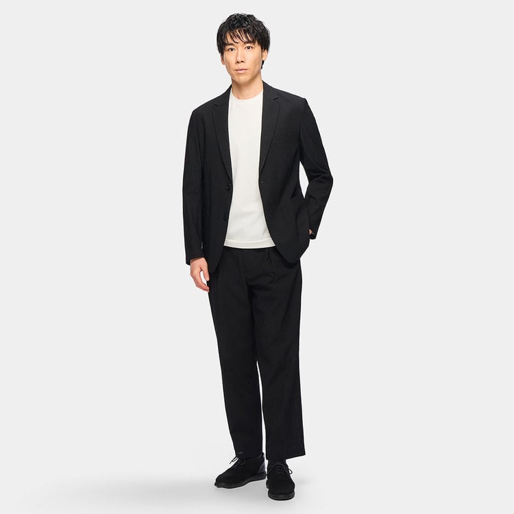 パジャマスーツ】スーパーエアクール トリコットサッカージャケット 黒