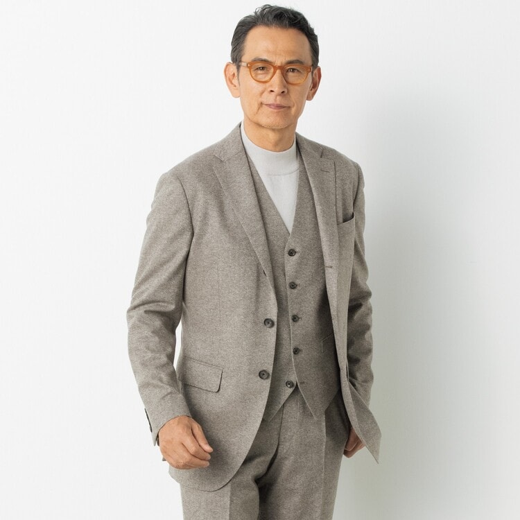 日本製素材 ライトホームスパンベスト LES MUES セットアップ
