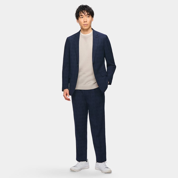 パジャマスーツ】スーパーエアクール 楊柳ストレッチジャケット 紺