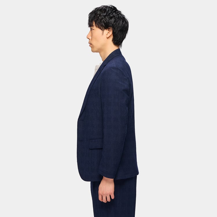 パジャマスーツ】スーパーエアクール 楊柳ストレッチジャケット 紺