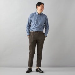 【L＆Wデザイン】イージーケア ピーチ起毛ボタンダウンシャツ 無地調