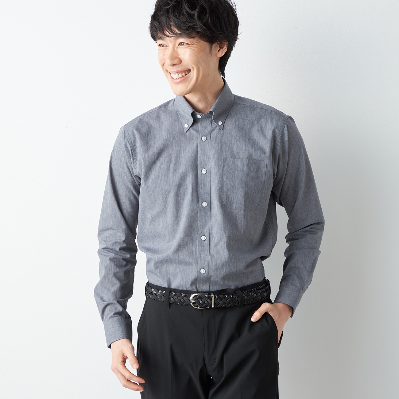 【L&Wデザイン】接触冷感 吸水速乾 リネンミックス ボタンダウンシャツ 【L&Wデザイン】接触冷感 吸水速乾 リネンミックス ボタンダウンシャツ