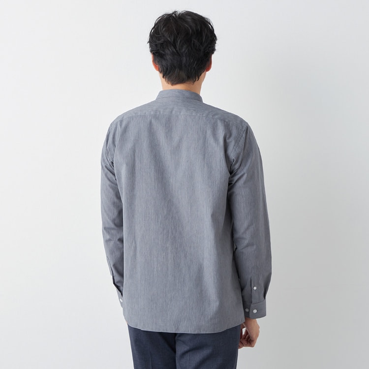 L＆Wデザイン】吸水速乾 形態安定 リネンミックスバンドカラー