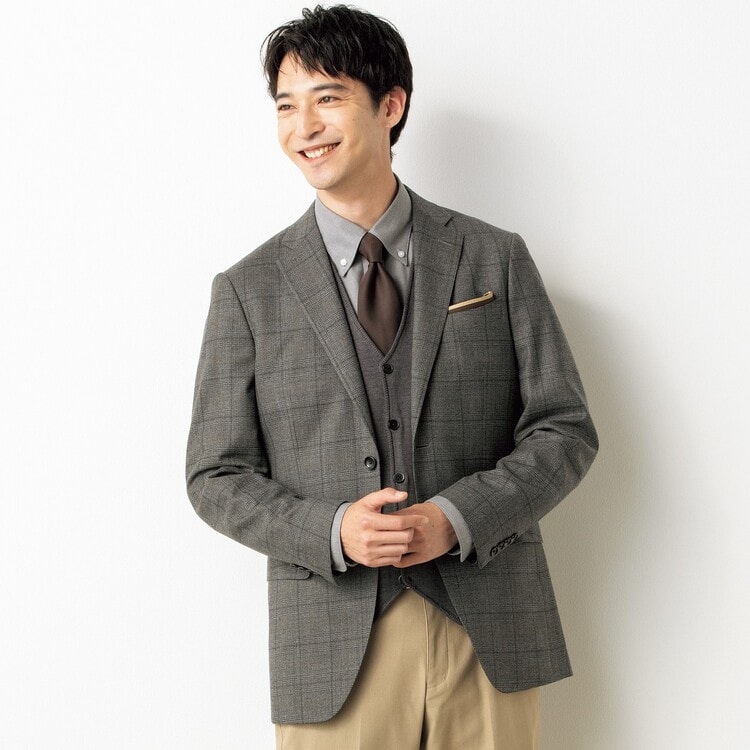 BRUNABOINNE  カーキ ワーク ボタンダウン シャツ　Ｌ ボタンダウン 長袖 形態安定 ワイシャツ ニットシャツ