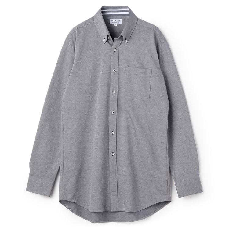 ESTNATION パールボタン2WAYシャツ グレー パールボタンオーバーシャツ｜ファッション通販のSTRIPE CLUB