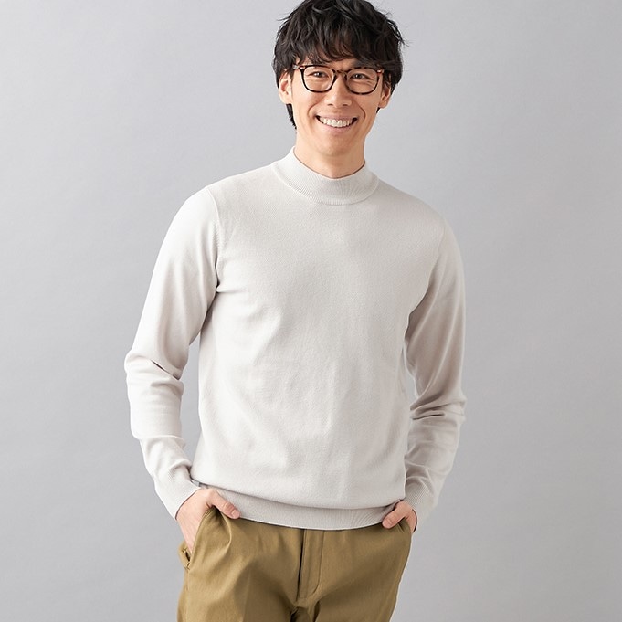 【L＆Wデザイン】仕立て屋シリーズ 前身地柄ハイネックセーター