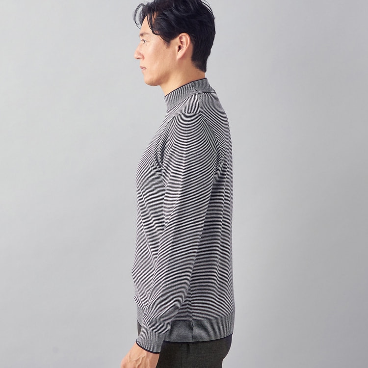 【L＆Wデザイン】仕立て屋シリーズ ボーダーハイネックセーター