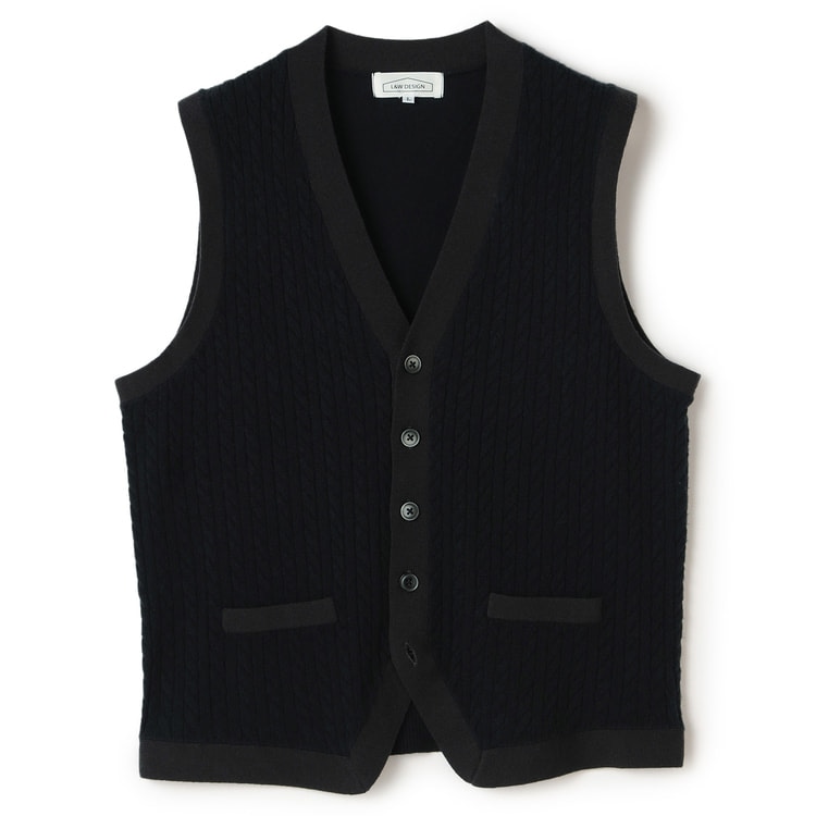 [L&W design] Tailor series cable knitted Knit gilet