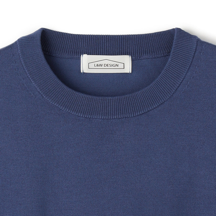 今季ATON新品タグ付MAT WOOL クルーネックセーター 紺 06 L ATON 長袖 