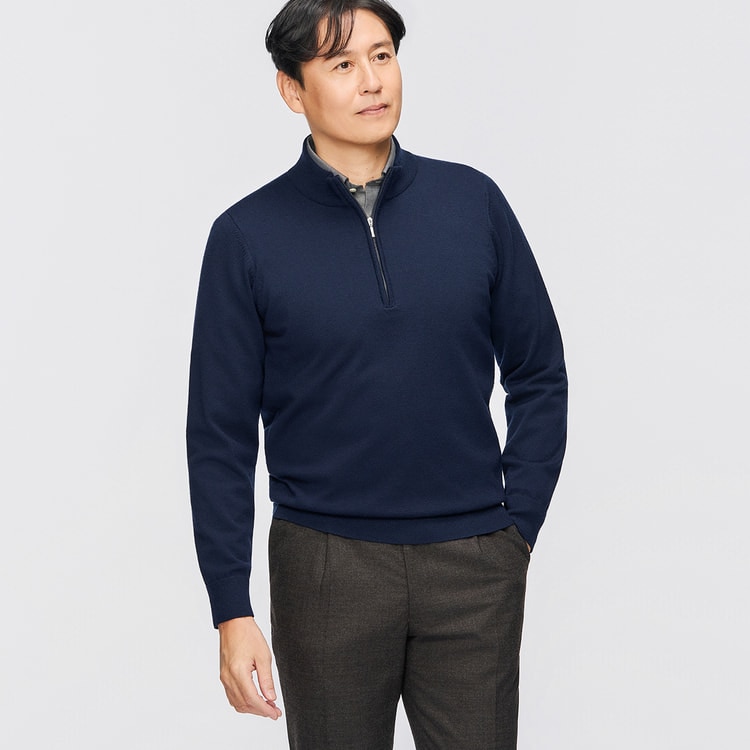 BRIEFING ネイビー ハーフジップ セーター M BRIEFING ネイビー ハーフジップ トレーナー BRIEFING（ブリーフィング