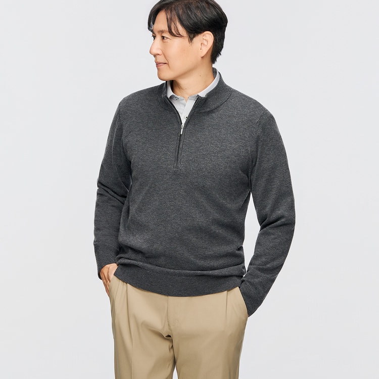 L＆Wデザイン】スーツ屋の仕立てたセーター ハーフジップ【AOKI公式通販】
