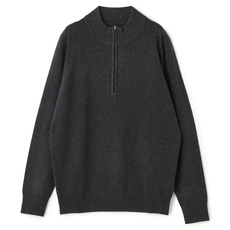 L＆Wデザイン】スーツ屋の仕立てたセーター ハーフジップ【AOKI
