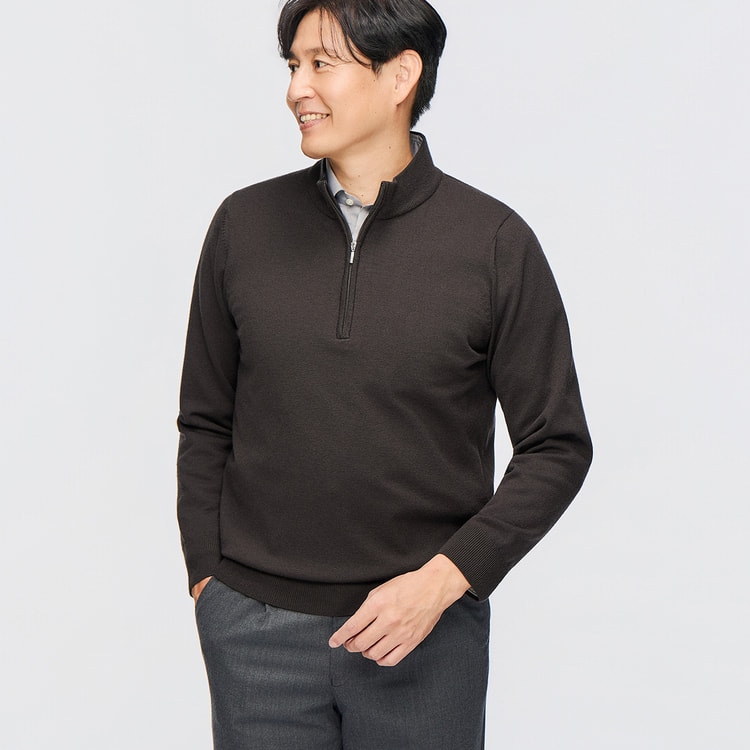 L＆Wデザイン】スーツ屋の仕立てたセーター ハーフジップ【AOKI公式通販】