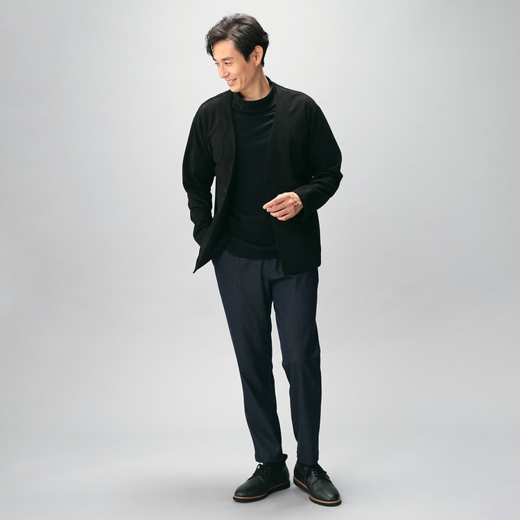 最大90％オフ！ AOKI デニムルックジャージカーディガンジャケット パンツ 黒 kids-nurie.com