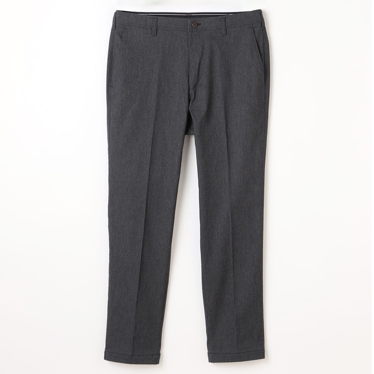 No hemming required, ready to wear! Stretch easy Q pants tapered No pleats denim-like twill