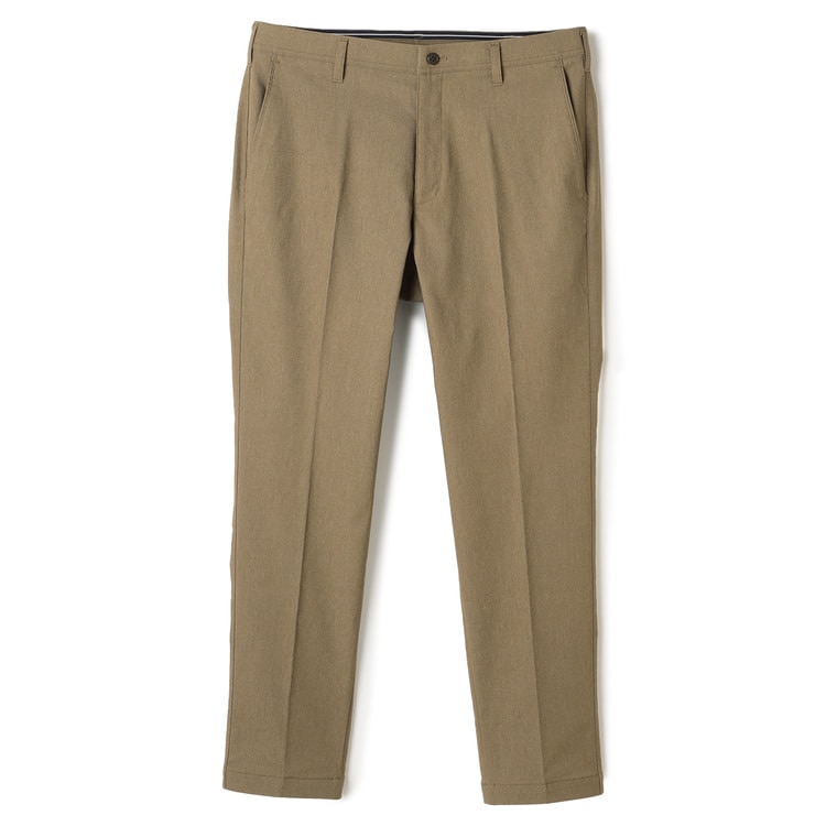 No hemming required, ready to wear! Stretch easy Q pants tapered No pleats denim-like twill