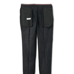【らくQパンツ】裾上げ済 ストレッチ テーパードノータック 裏起毛千鳥