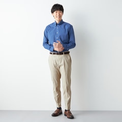 裾上げ不要ですぐ履ける！ストレッチ らくQパンツ テーパード 無地調千鳥柄