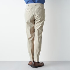 裾上げ不要ですぐ履ける！ストレッチ らくQパンツ テーパード 無地調千鳥柄