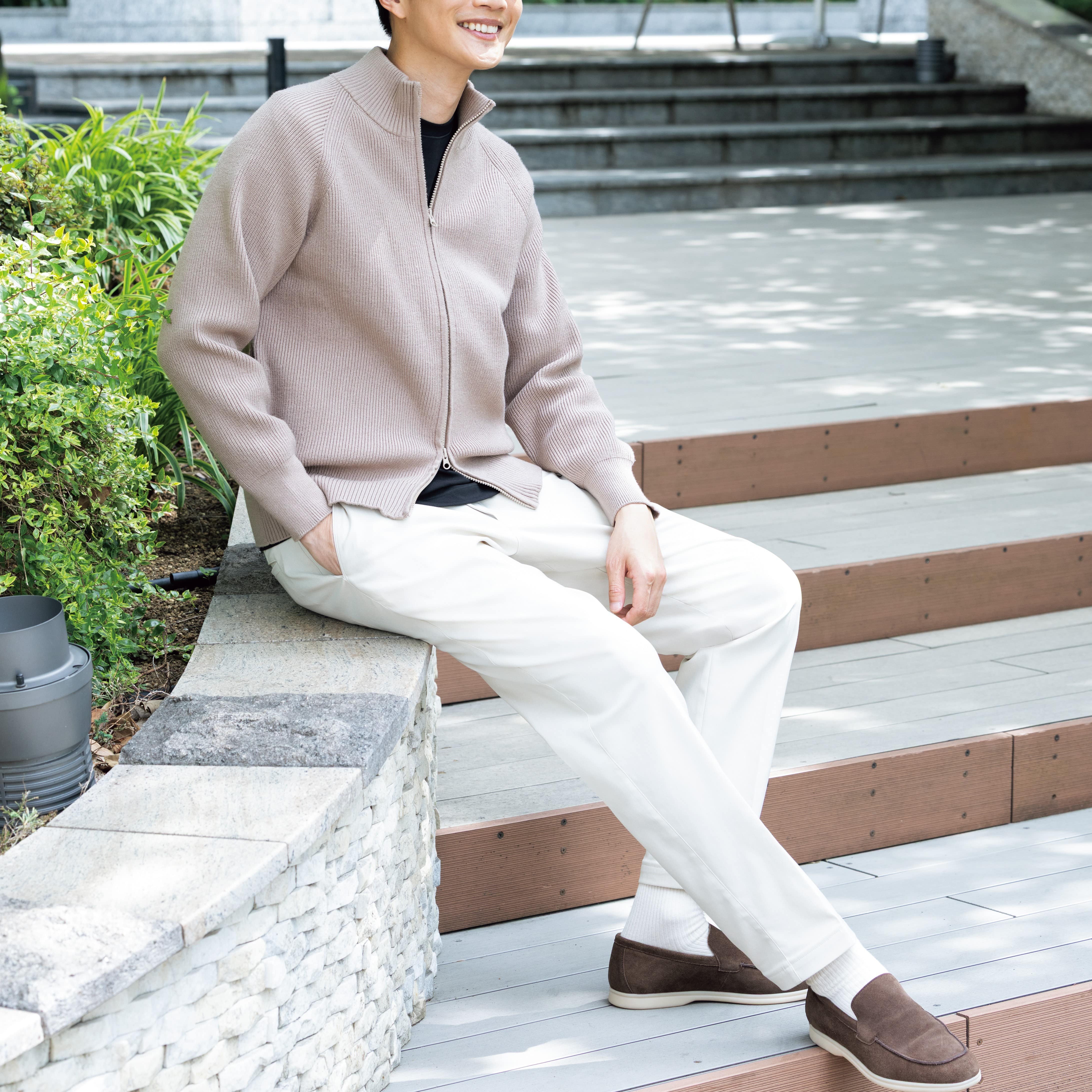 【らくQパンツ】裾上げ済 ストレッチ テーパードノータック ミックス 【らくQパンツ】裾上げ済 ストレッチ テーパードノータック ミックス