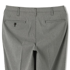 らくQパンツ】裾上げ済 ストレッチ テーパードノータック グレー