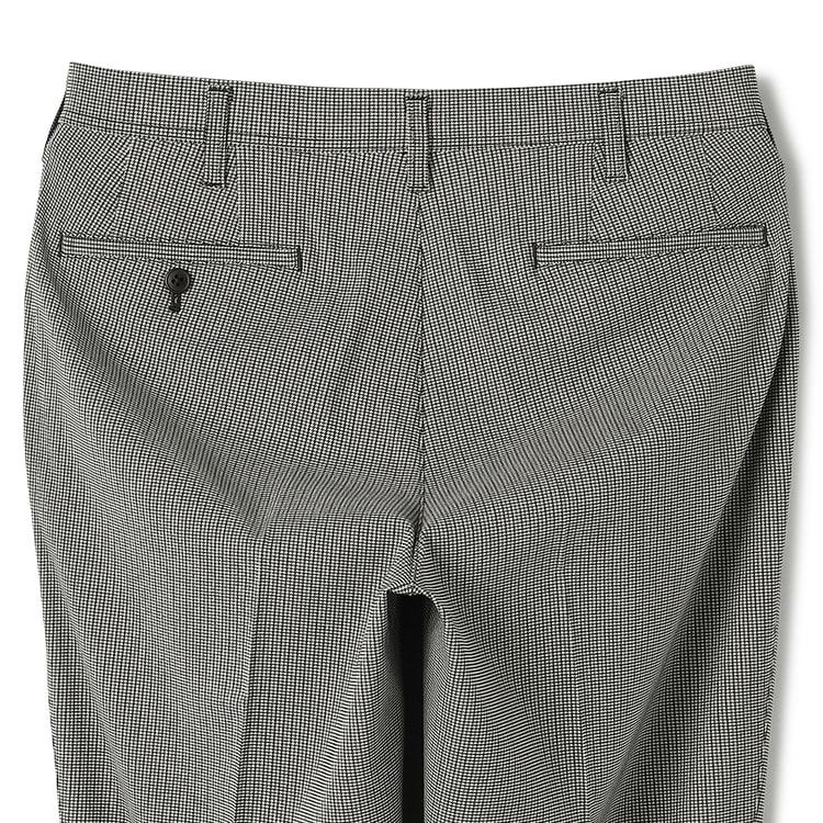 よつは 　2点裾上げ　09111 01 らくQパンツ】裾上げ済 ストレッチ テーパードノータック 紺ガン