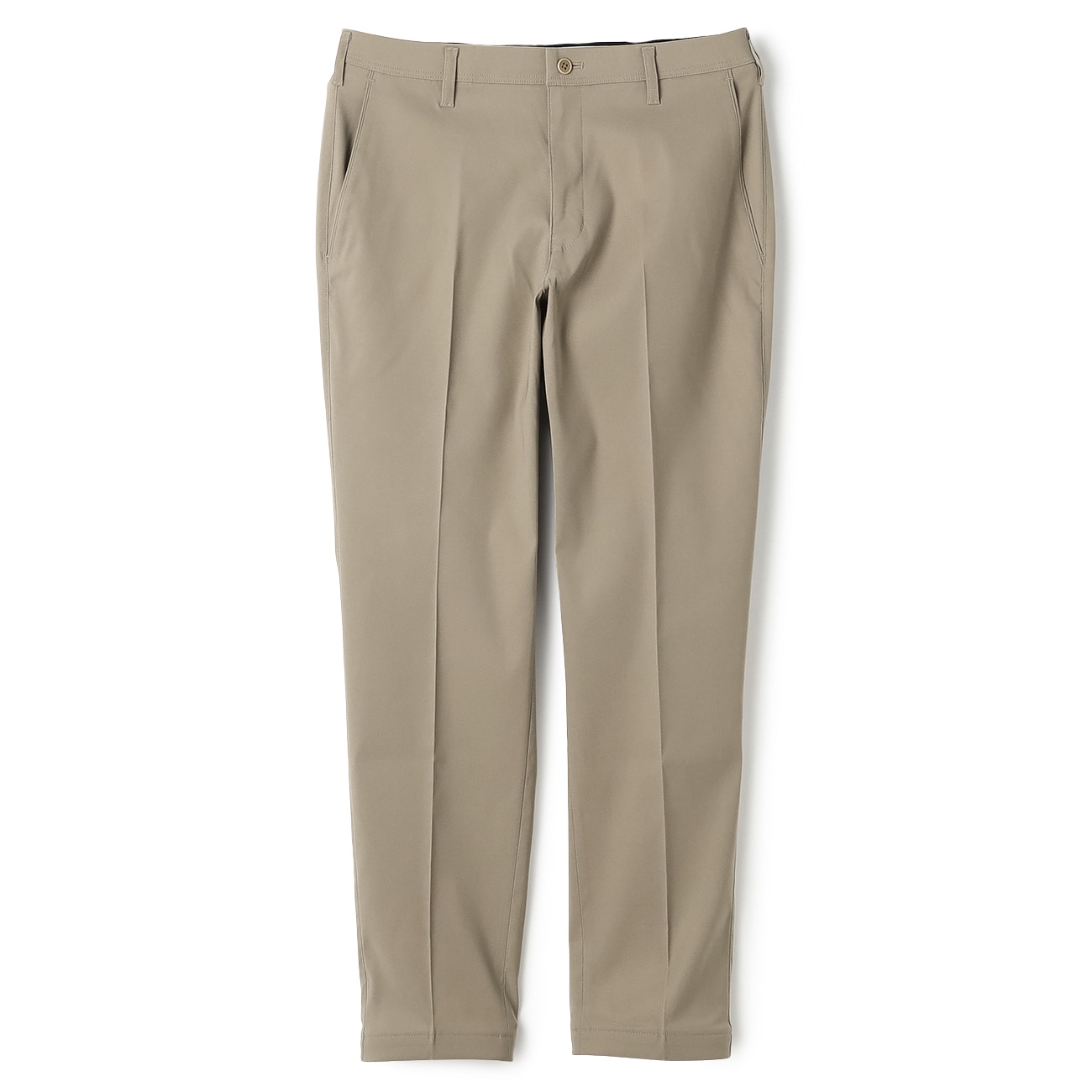 【らくQパンツ】裾上げ済 ストレッチ テーパードノータック ソリッド 【らくQパンツ】裾上げ済 ストレッチ テーパードノータック ソリッド