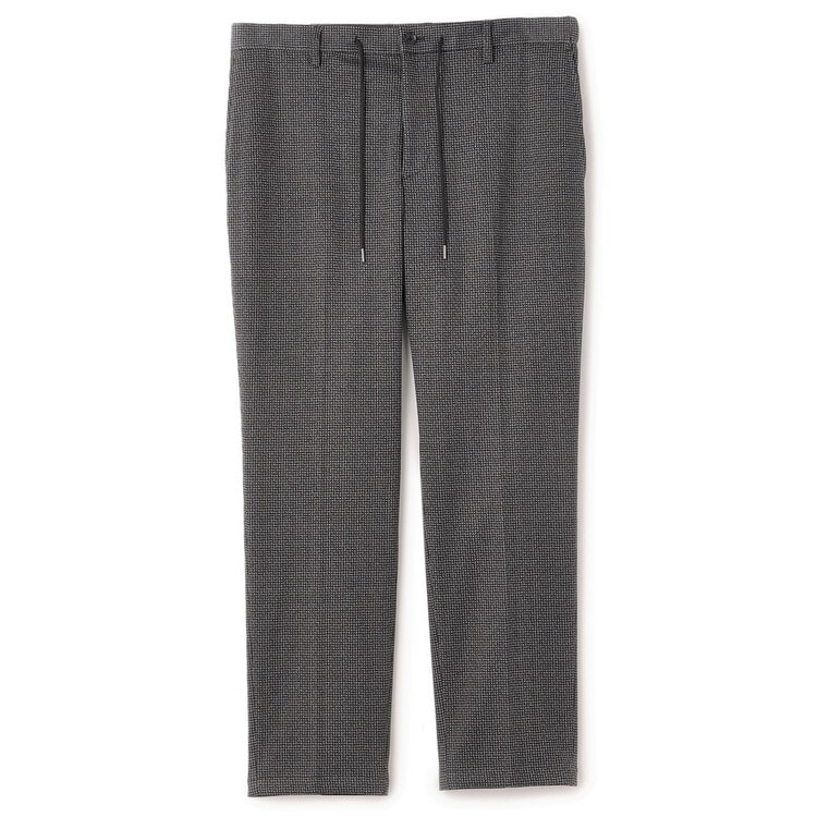 [Pajamas suit] Hemmed Print jersey pants Gray houndstooth Mix & Match can be worn