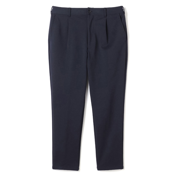 ≪Featured in the December issue of Begin≫ [Pajama suit] Relaxed hemmed jersey one-Single-pleated pants, navy blue Mix & Match can be worn
