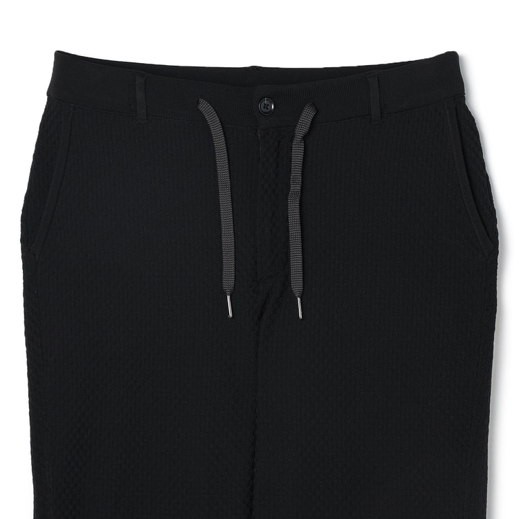 パジャマスーツ】プレミアム 裾上げ済 市松ニットパンツ 黒