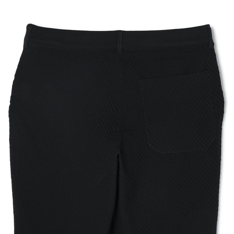 パジャマスーツ】プレミアム 裾上げ済 市松ニットパンツ 黒