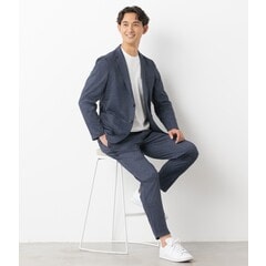 パジャマスーツ】プリントジャージーパンツ 紺 セットアップ着用可 裾