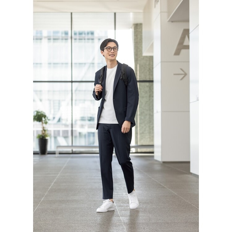 AOKI LES MUES スーツセットアップ ノーカラー 極美品】LES MUES ノー