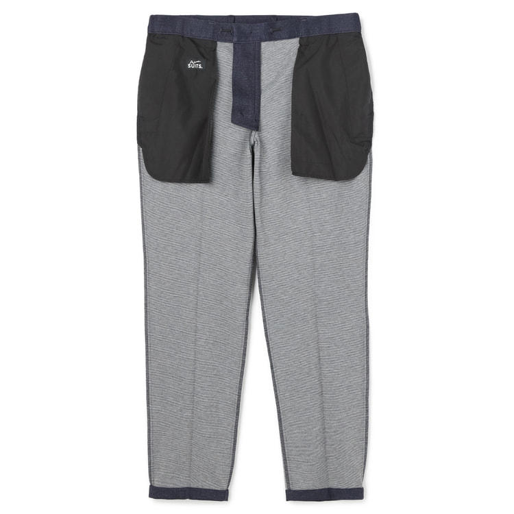 パジャマスーツ】裾上げ済 プリントジャージーパンツ 紺