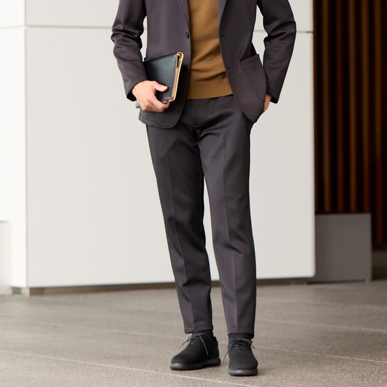 パジャマスーツ】スタンダードパンツ 黒 裾上げ済 セットアップ着用可