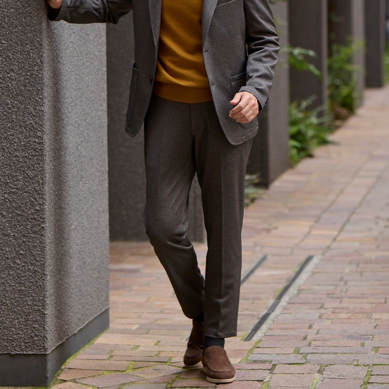 【パジャマスーツ】AOKI & more trees 5周年記念限定モデル パンツ 茶 裾上げ済 セットアップ着用可 【パジャマスーツ】AOKI & more trees 5周年記念限定モデル パンツ 茶 裾上げ済 セットアップ着用可