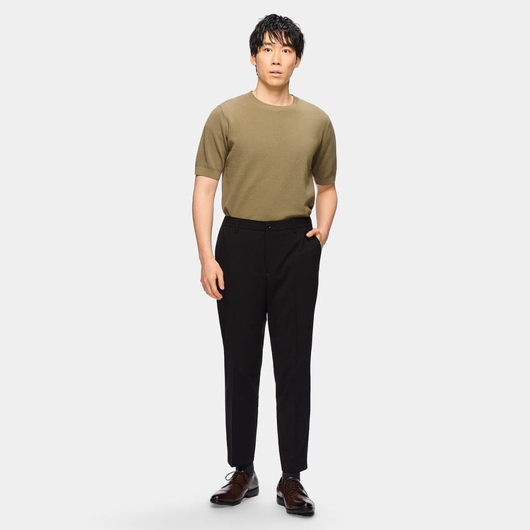 L＆Wデザイン】ストレッチセットアップパンツ 黒 セットアップ着用可