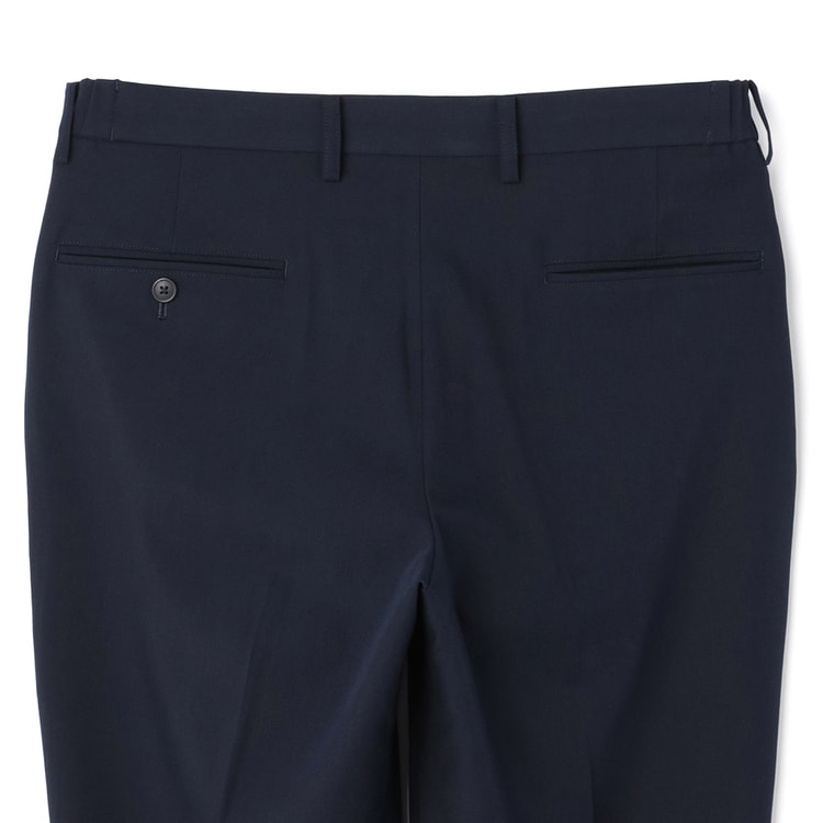 L&Wデザイン】洗える ウール調ストレッチパンツ 紺 L&Wデザイン】洗える ウール調ストレッチパンツ 紺