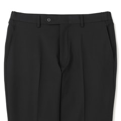 L＆Wデザイン】洗える ウール調ストレッチパンツ 黒