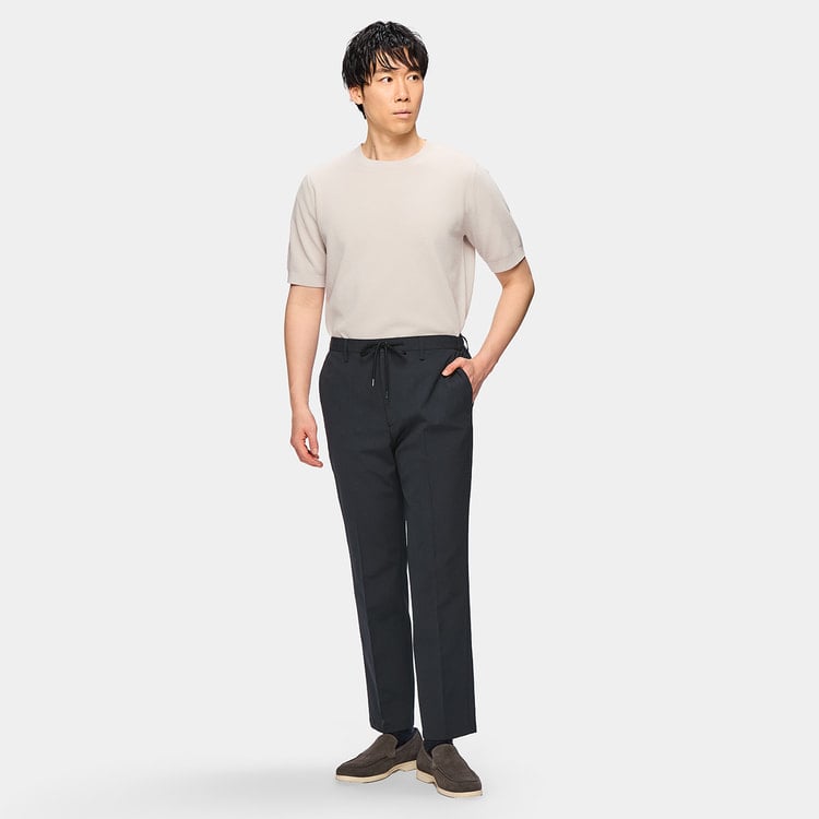 L＆Wデザイン】リネンライクノータックパンツ 裾上げ済 セットアップ