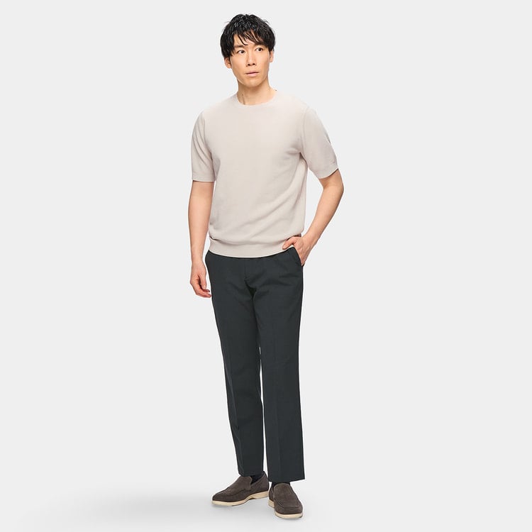 L＆Wデザイン】リネンライクノータックパンツ 裾上げ済 セットアップ