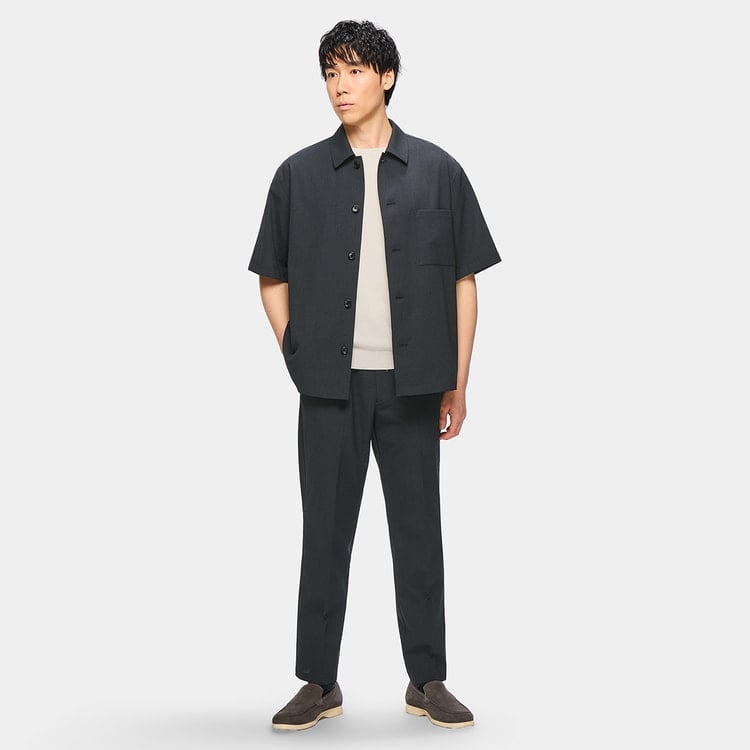L＆Wデザイン】リネンライクノータックパンツ 裾上げ済 セットアップ