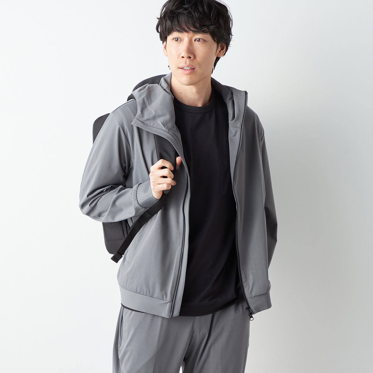 【SPORTY CASUAL】クールタッチジャージパーカー セットアップ着用可