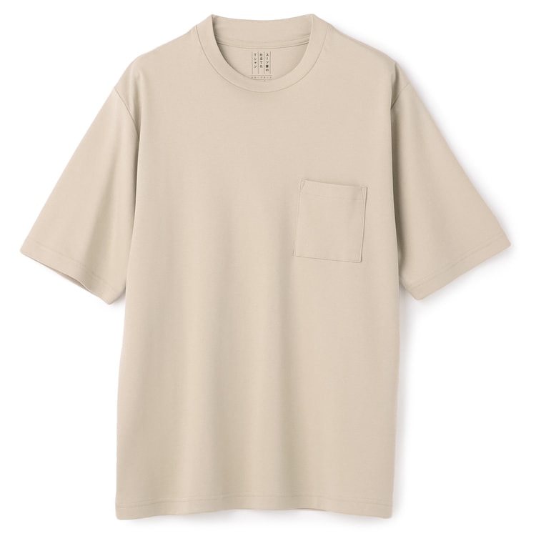 美品⭐︎テラウェア上⭐︎L⭐︎オープンネック L＆Wデザイン】スーツ屋の仕立てたTシャツ スロープネック【AOKI
