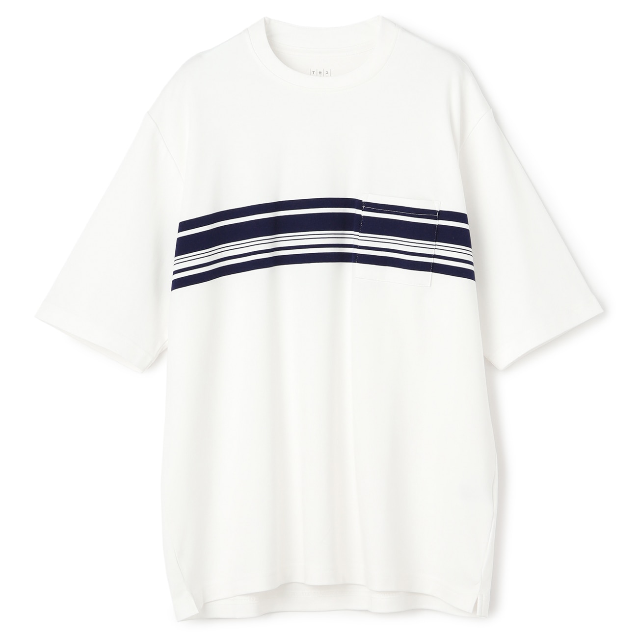 【アウトレット】【L&Wデザイン】スーツ屋の仕立てたTシャツ スロープネックパネルボーダー 【アウトレット】【L&Wデザイン】スーツ屋の仕立てたTシャツ スロープネックパネルボーダー