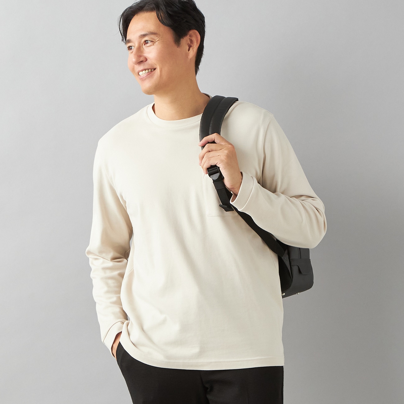 【WEB限定ログインで550円引】【L＆Wデザイン】スーツ屋の仕立てたTシャツ 綿100% スロープネック