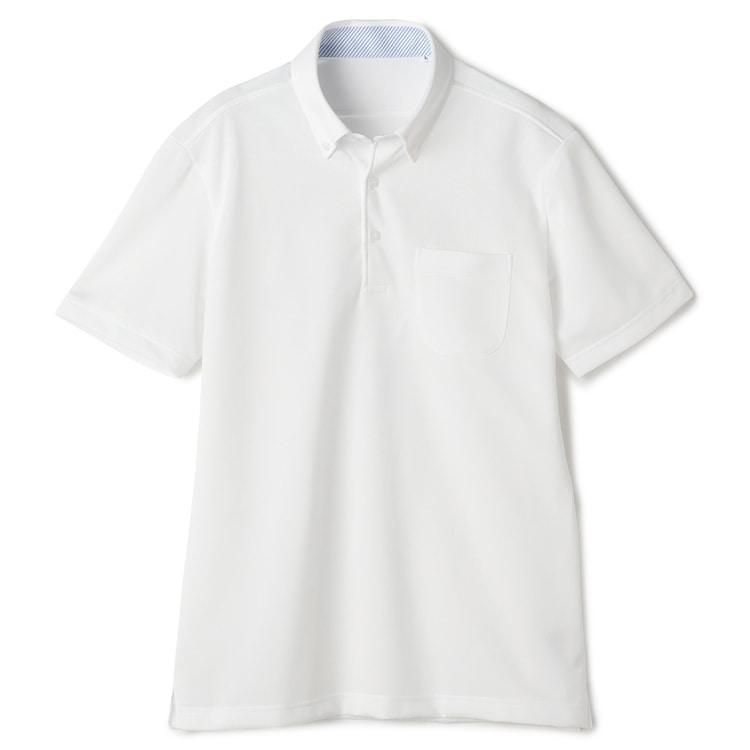 ビズポロ】エアクール ボタンダウン ポロシャツ 白【AOKI公式通販】